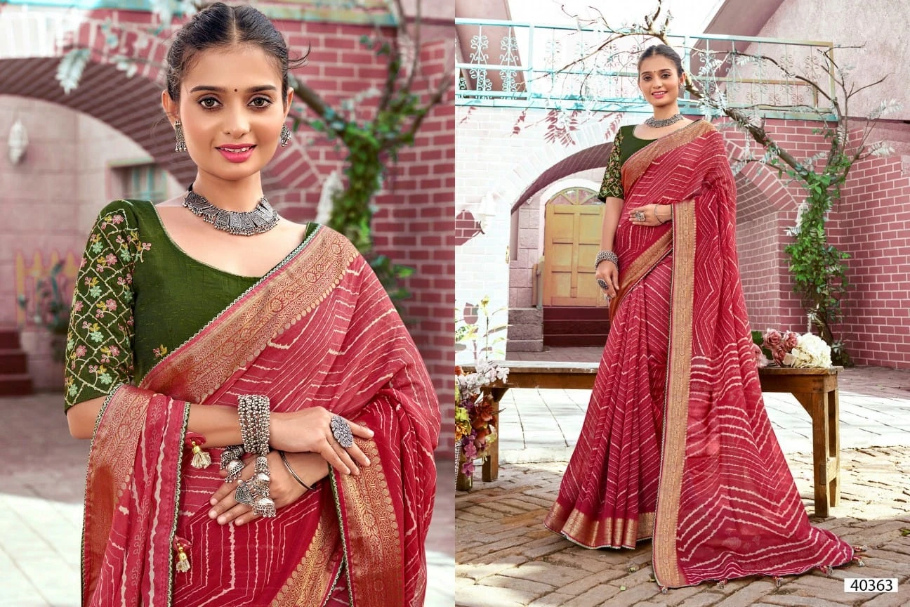 5D Designer Prisha 2 Moss Georgette Wholesale Fancy Sarees Catalog — Wholesale Sarees, MPA wholesale from Surat - Gallery Image 3